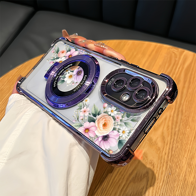 Oppo Reno 12 - Funda para teléfono con diseño floral